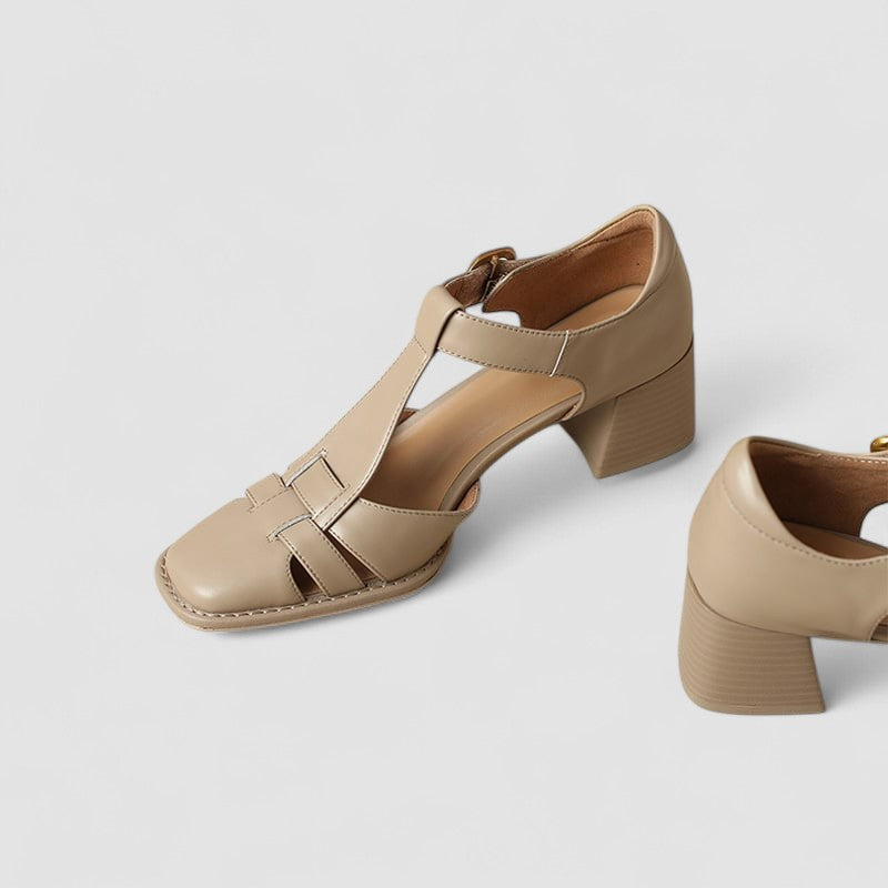 Scarlett – Orthopedic T-Strap Block Heeled Sandals
