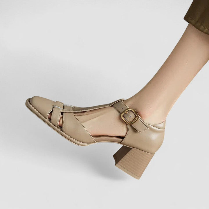 Elyxiana | Orthopedic Block Heel Shoes with T-Strap