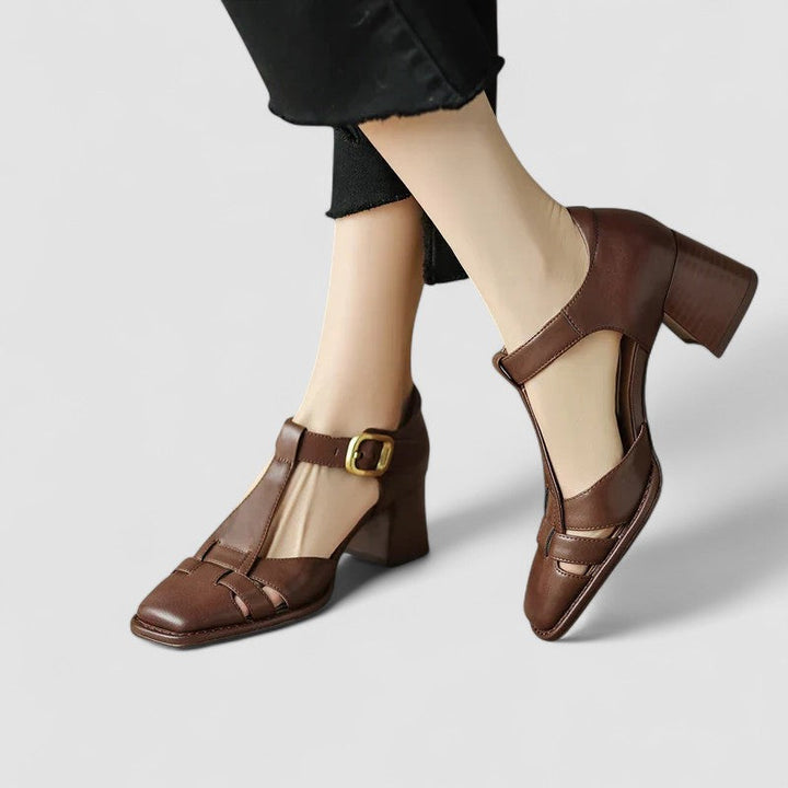 Scarlett – Orthopedic T-Strap Block Heeled Sandals