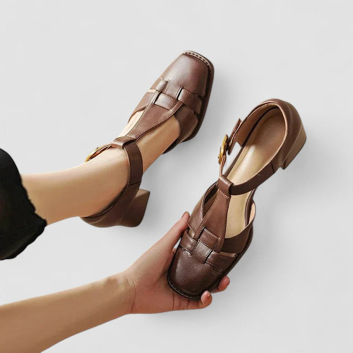 Scarlett – Orthopedic T-Strap Block Heeled Sandals