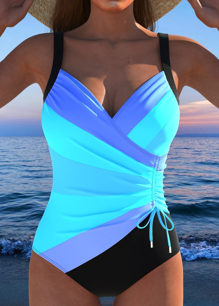 Hannah | Eleganter Wickel-Badeanzug mit lebhaftem Druck