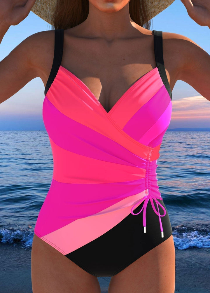 Hannah | Eleganter Wickel-Badeanzug mit lebhaftem Druck