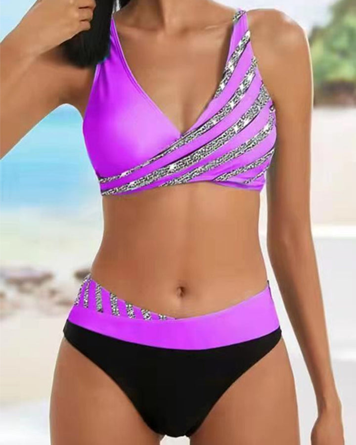 Mona | Bunt bedruckter Bikini in warmen Farbtönen