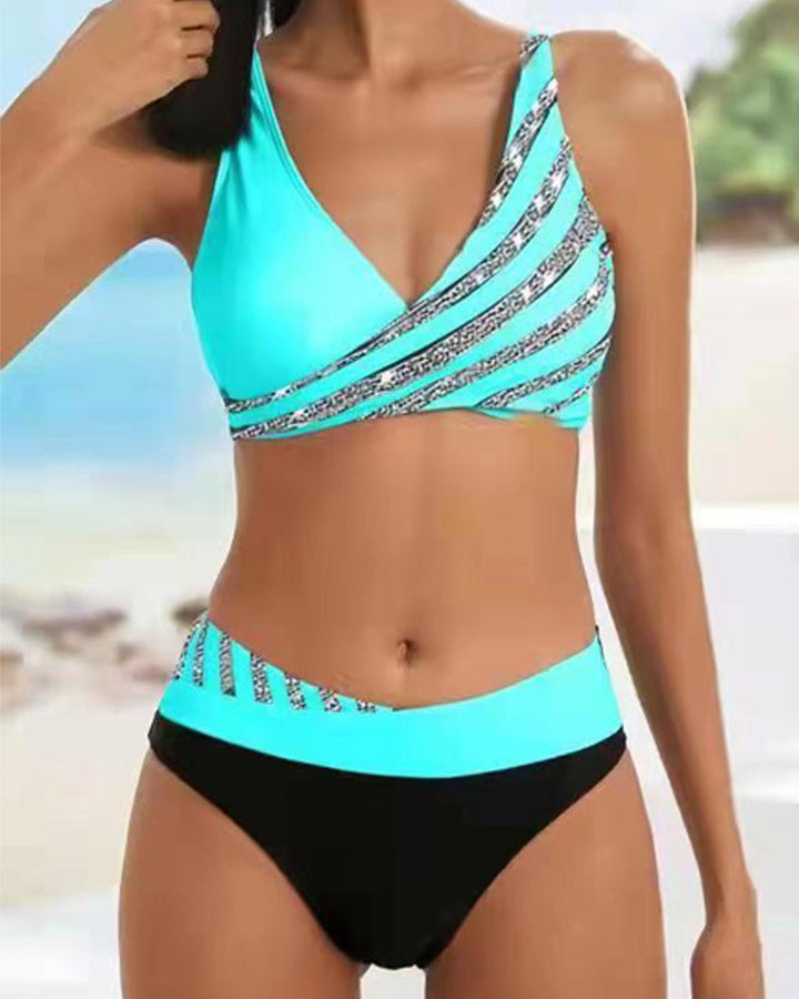 Mona | Bunt bedruckter Bikini in warmen Farbtönen
