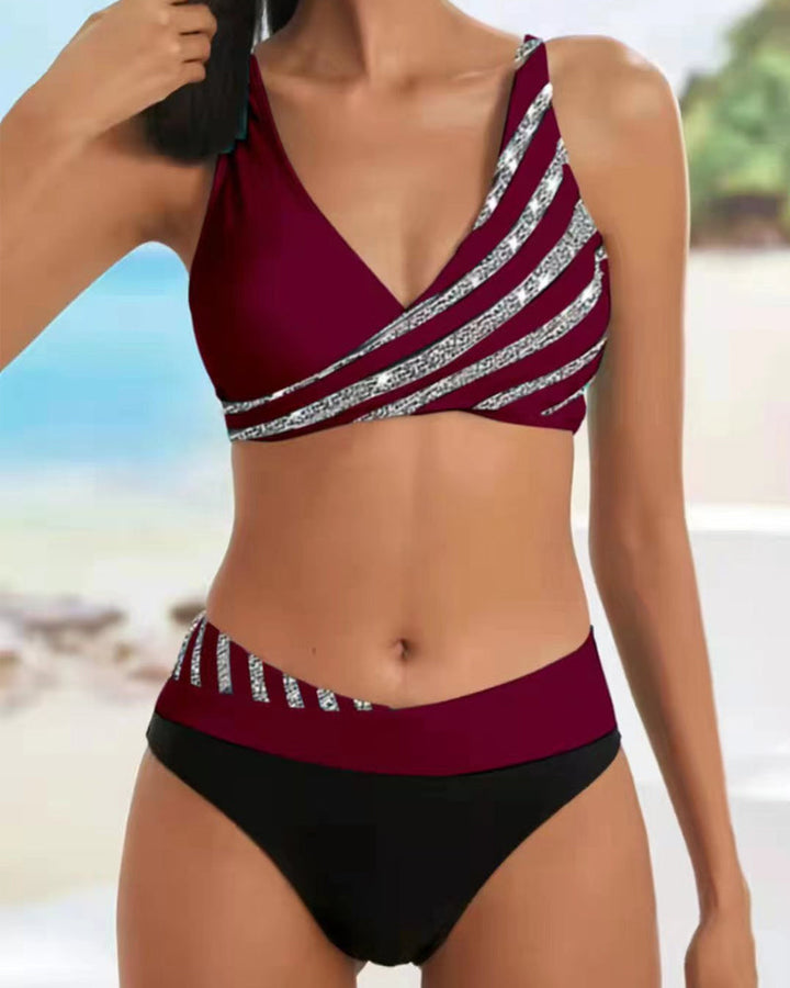 Mona | Bunt bedruckter Bikini in warmen Farbtönen