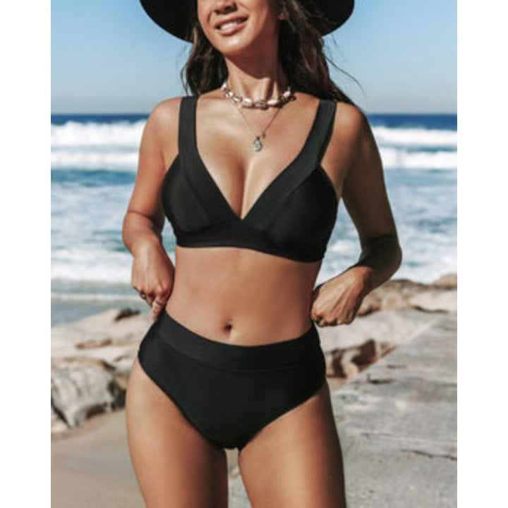 Hilde | Einfarbiger Hochgeschnittener Swimsuit