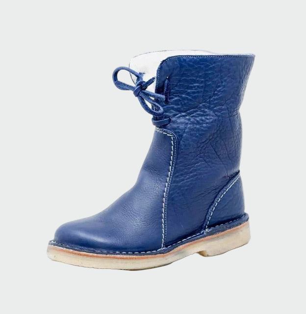 Wasserdichte Herrenlederstiefel mit warmem Wollfutter