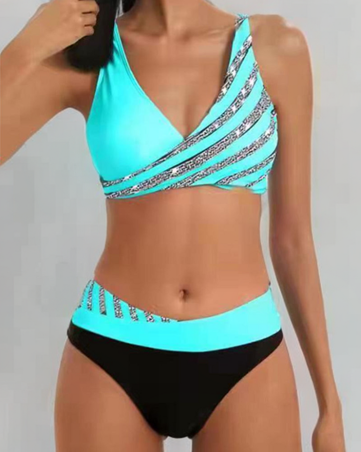 Mona | Bunt bedruckter Bikini in warmen Farbtönen