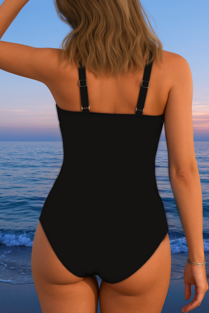 Hannah | Eleganter Wickel-Badeanzug mit lebhaftem Druck