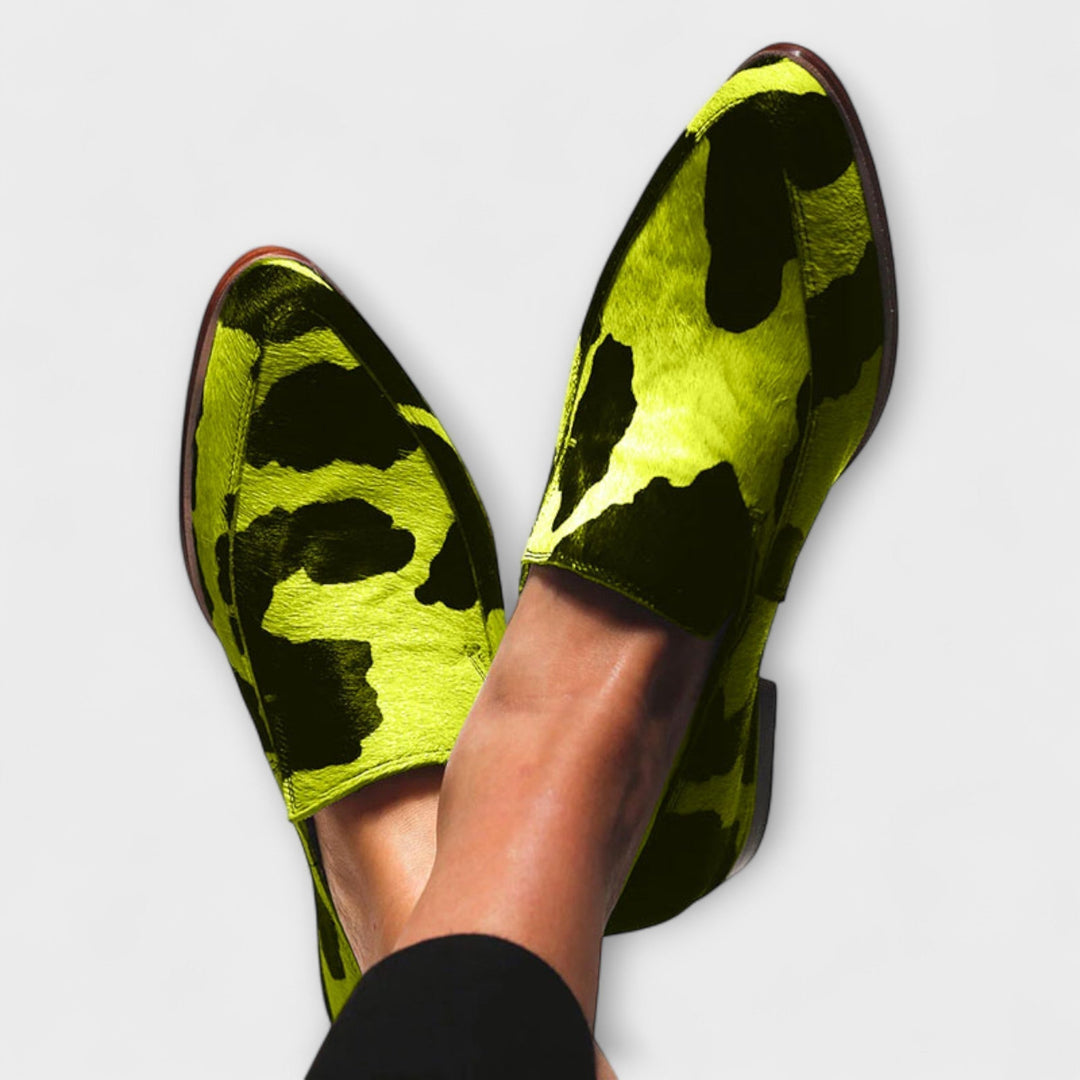 Paloma™ | Cow Print Moccasins